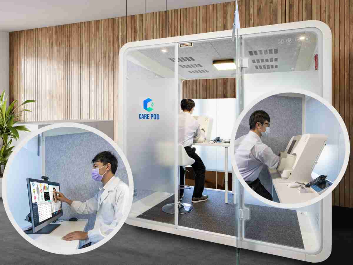 达擎于医疗科技展中展出＂远距诊疗舱＂，，，以因应医疗数字化及社会高龄化趋势下、、复诊及慢性病患等族群对于远距看诊需求逐渐升高所推出的创新整合方案。。。多功能合一、、、、高隐私性的远距诊疗舱可根据病患端与医师端的不同需求，，提供弹性化及客制化功能，，，节省医生和病患的精力及时间