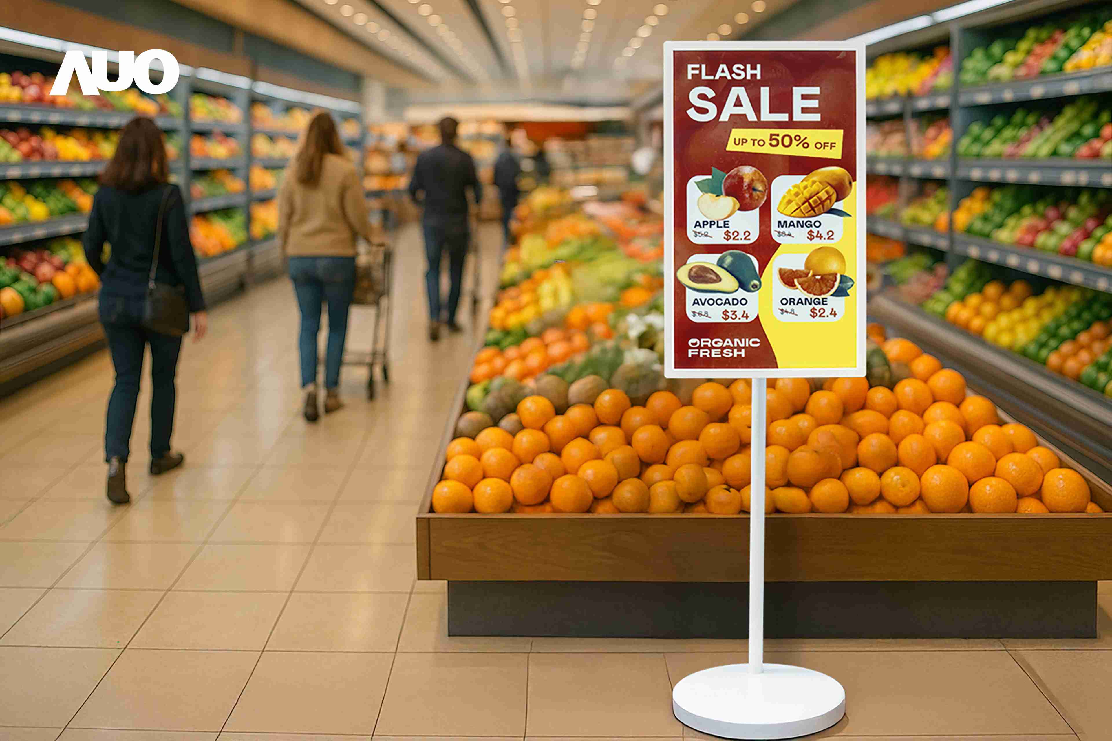 达擎首亮相低功耗、、全彩的〝aecoPost电子纸解决方案〞，，仅在更新画面时需要微量的电力驱动，，，无需布建电线的便捷设计，，，使其可灵活应用、、、、随意置放，，，并可透过云端或行动装置app，，，轻松管理及排程广告内容，，，，晋升店头营销利器。。。。